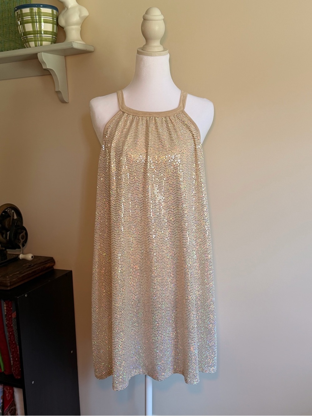 ChicSoul Sequined Halter Dress